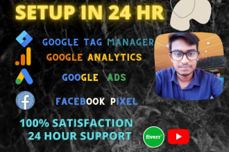 set up ga4 analytics,tag manager, google ads setup