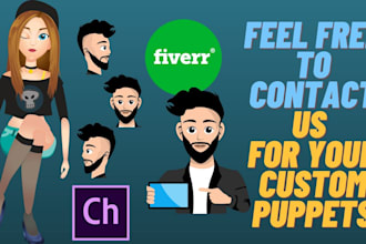 create, design and rigged adobe character animator puppet