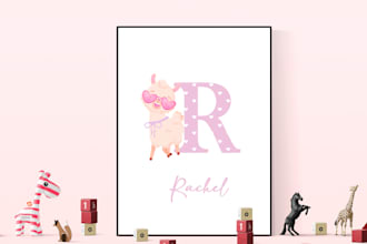 design a beautiful printable baby name poster