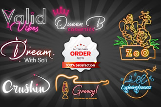 neon style beauty, party and club logo design