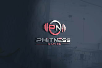professional gym and fitness logo with 24hrs