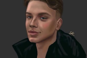 draw a realistic digital portrait drawing