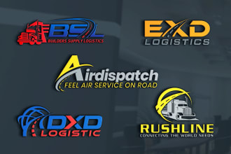 design  transport dispatching  trucking logistics logo