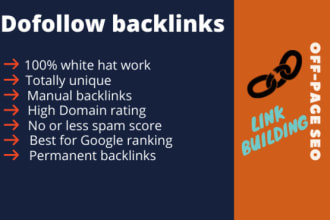 provide you with a manual, white hat, do follow and relevant SEO backlinks