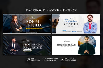 design facebook cover, linkedin banner or social media header