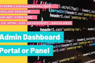 develop net web admin dashboard portal or panel