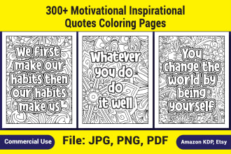 send you 300 motivational inspirational quotes coloring pages
