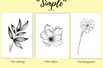 draw botanical illustrations, flowers and plants