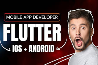 do custom mobile app development for ios app android app as flutter developer