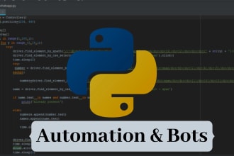 create python bots, scripts,automate jobs