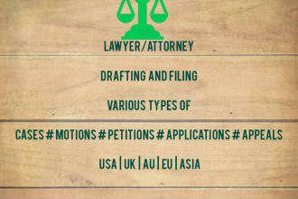 draft motions and petitions and lawsuits