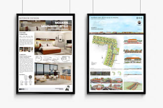design professional architecture poster, presentation board
