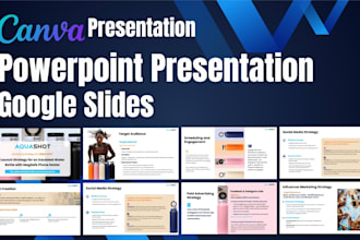 design powerpoint presentation, investor pitch deck, and canva presentation