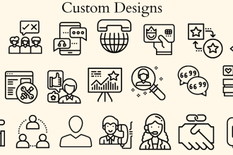 creat unique and attractive custom and animated designs icon set