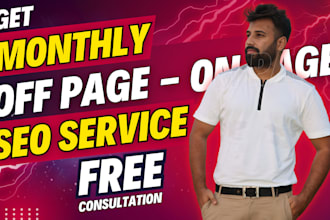 do monthly on page, off page and technical SEO of website