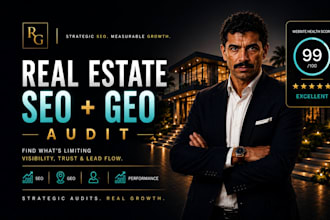audit real estate website SEO, GEO, aeo, UX UI, content, speed, security