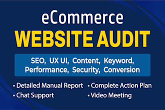 do full SEO, UX UI, content, speed, security audit report for ecommerce website