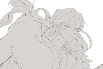skecth your portrait , concept art, oc, manga art