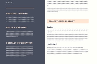 design a professional resume, CV, cover letter template