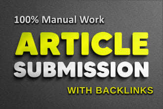 provide 30 unique article submission with high quality da pa backlinks