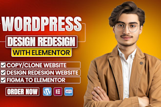 design redesign rebuild wordpress website or figma to elementor pro