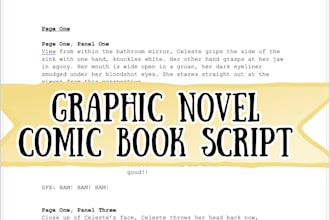write a comic book or graphic novel script 24 pages max
