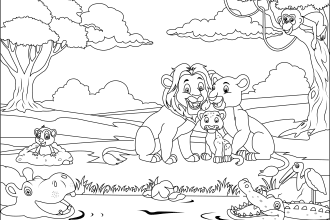 draw kids coloring book page