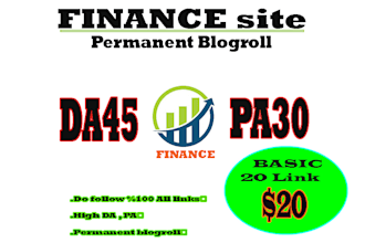 give link da45x20 finance sites blogroll permanent