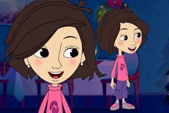 create 2d character design for animation