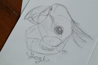 create a pen sketch portrait of your pet