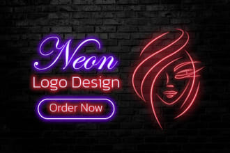 do neon style adult, beauty, line art logo design