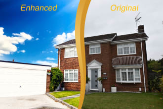 beautify and add a blue sky and hdr effect to your real estate image