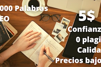 redactar artículos de 1000 palabras optimizado con SEO