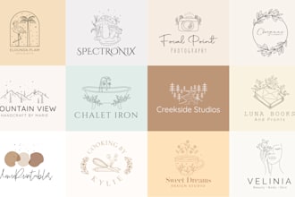 do custom modern hand drawn botanical and feminine floral boho logo