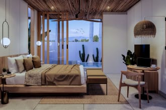 create realistic 3d interior rendering with high quality 4k resolution