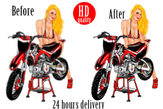 redraw 24 hours convert to vector trace ai,svg,PSD,png files