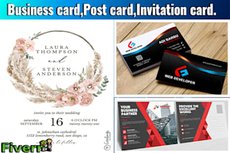 design amazing business cards, invitation card and postcards