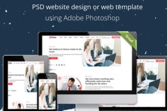 do PSD website design or web template using adobe photoshop