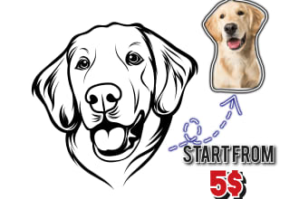 draw a line art of your pet or any animal