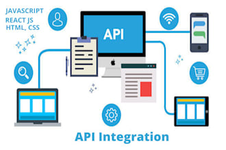 do any type of API integration, bug fix in javascript, react