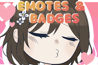 draw custom cute twitch or discord emotes