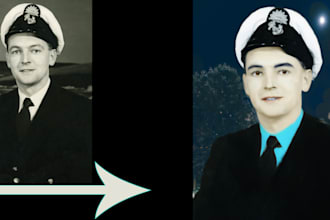 professional  restore, repair, fix damaged photo