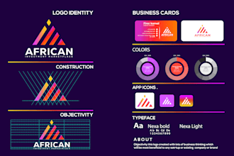 create a logo, brand identity, brand style guide, and brand book