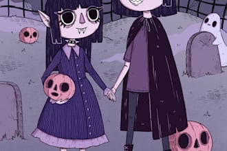 do a spooky illustration