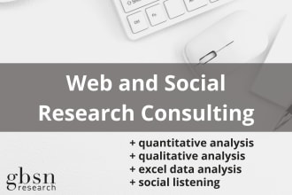 do web and social research consulting, analysis, and QA