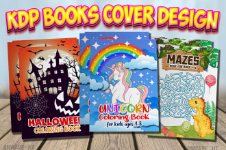 design kids and adult coloring pages and book cover for KDP