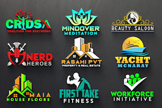 do creative modern unique 3d business logo design