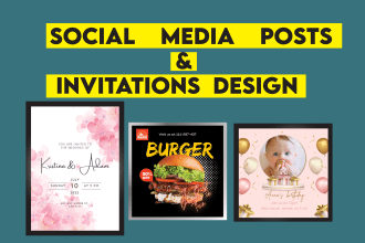 design social media posts, banners, and invitations  for you