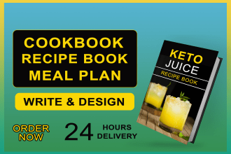 write recipes for recipe book, cookbook, meal plan and ebook