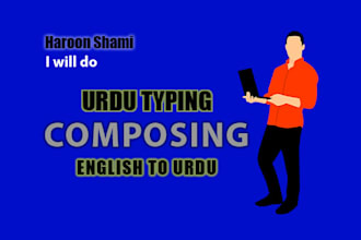 do urdu typing, translation, composing